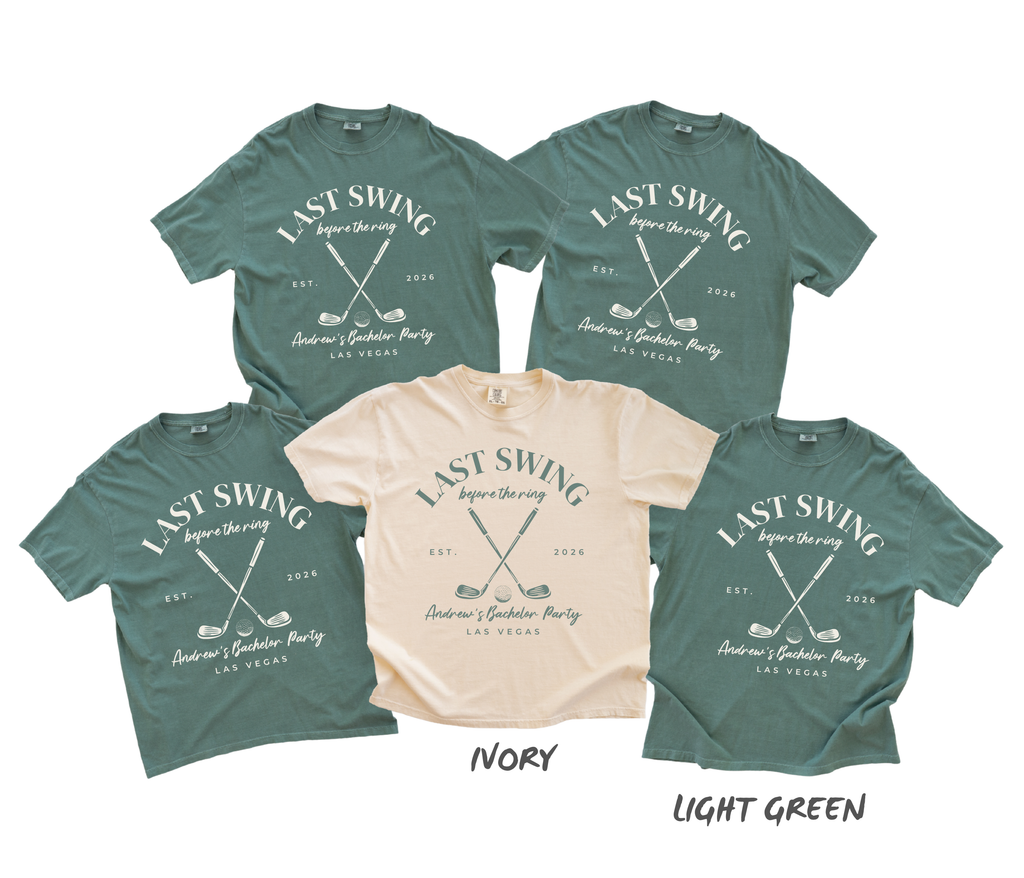 Golf Bachelor Party Shirt - Last Swing Before the Ring Groom Crew
