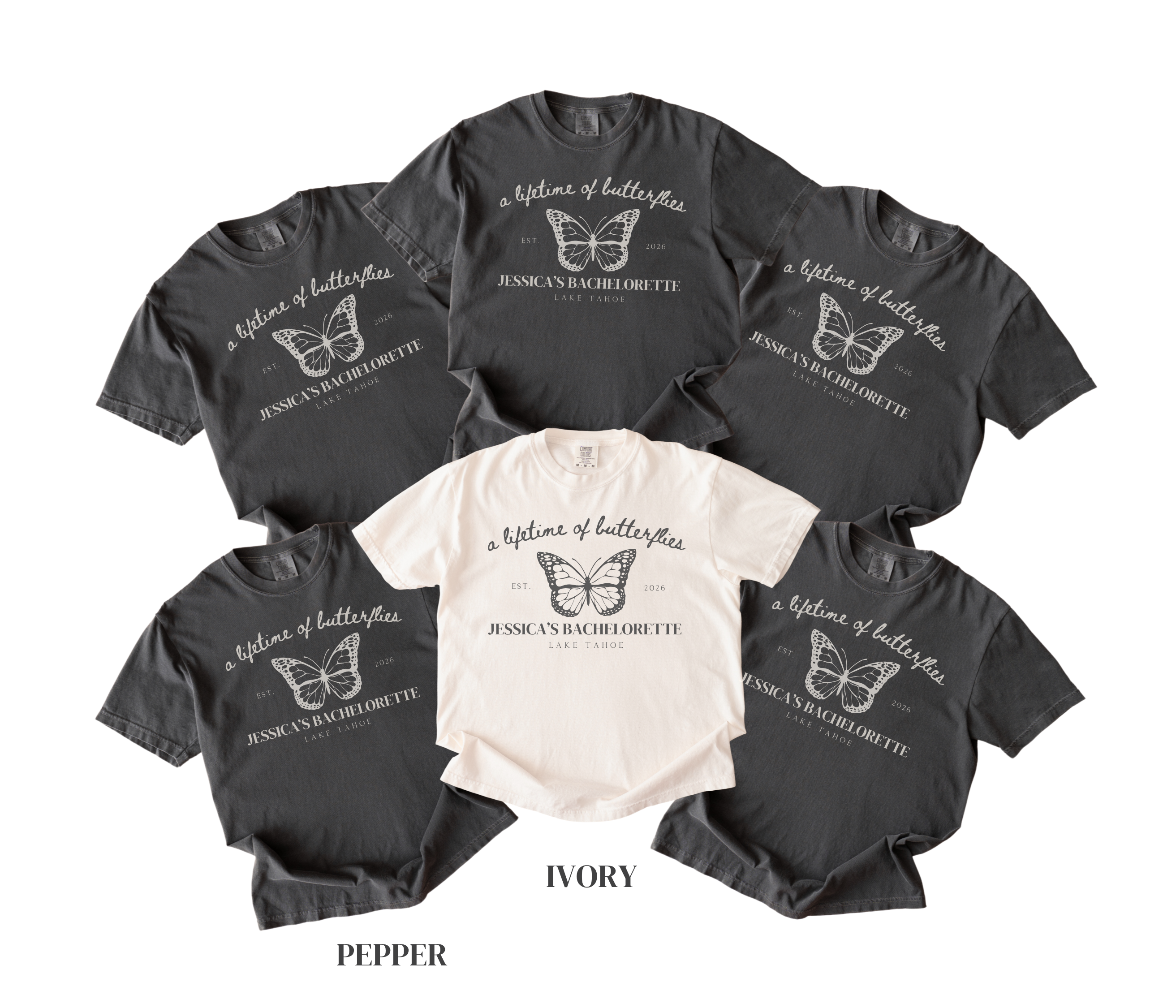 A Lifetime of Butterflies Bachelorette Shirt - Personalized Bride Crew