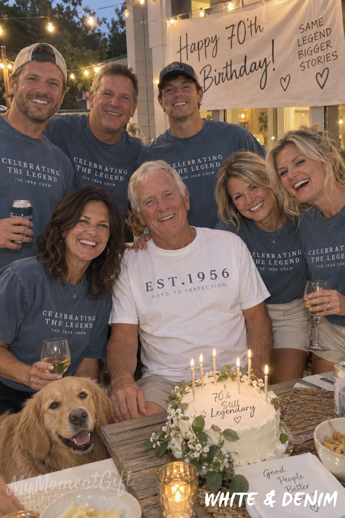 70th Birthday Shirts for Family – Est. 1956 Birthday Girl & Celebrating the Legend Crew Tees