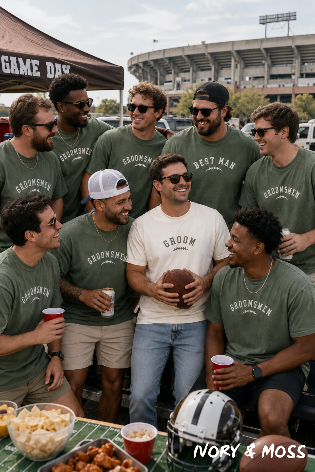 Football Bachelor Party Shirts for Groom, Best Man & Groomsmen