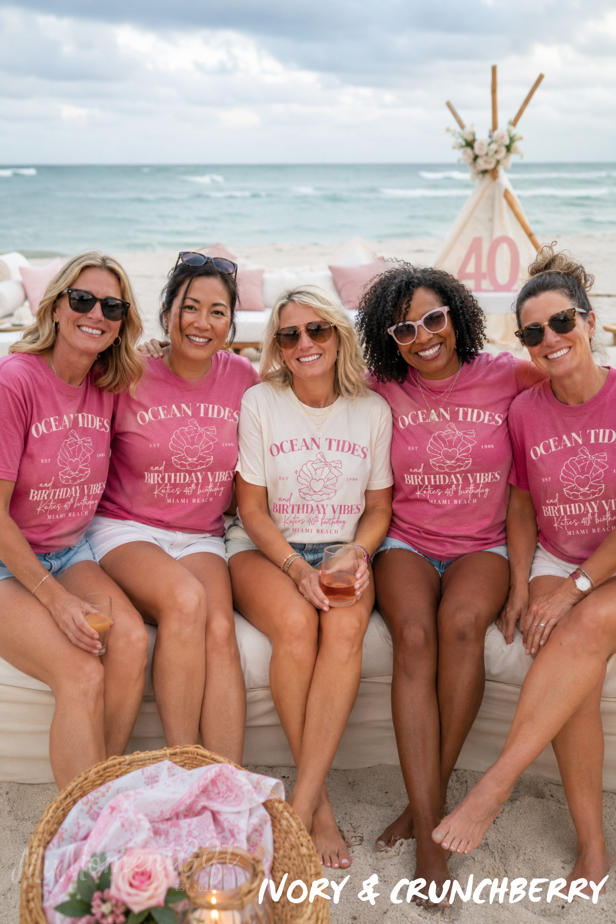 Ocean Tides Beach Birthday Girls Trip Shirts