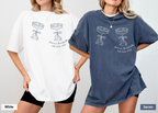 Bow Glass Bride Crew Shirt - Minimal Martini Bachelorette Tee
