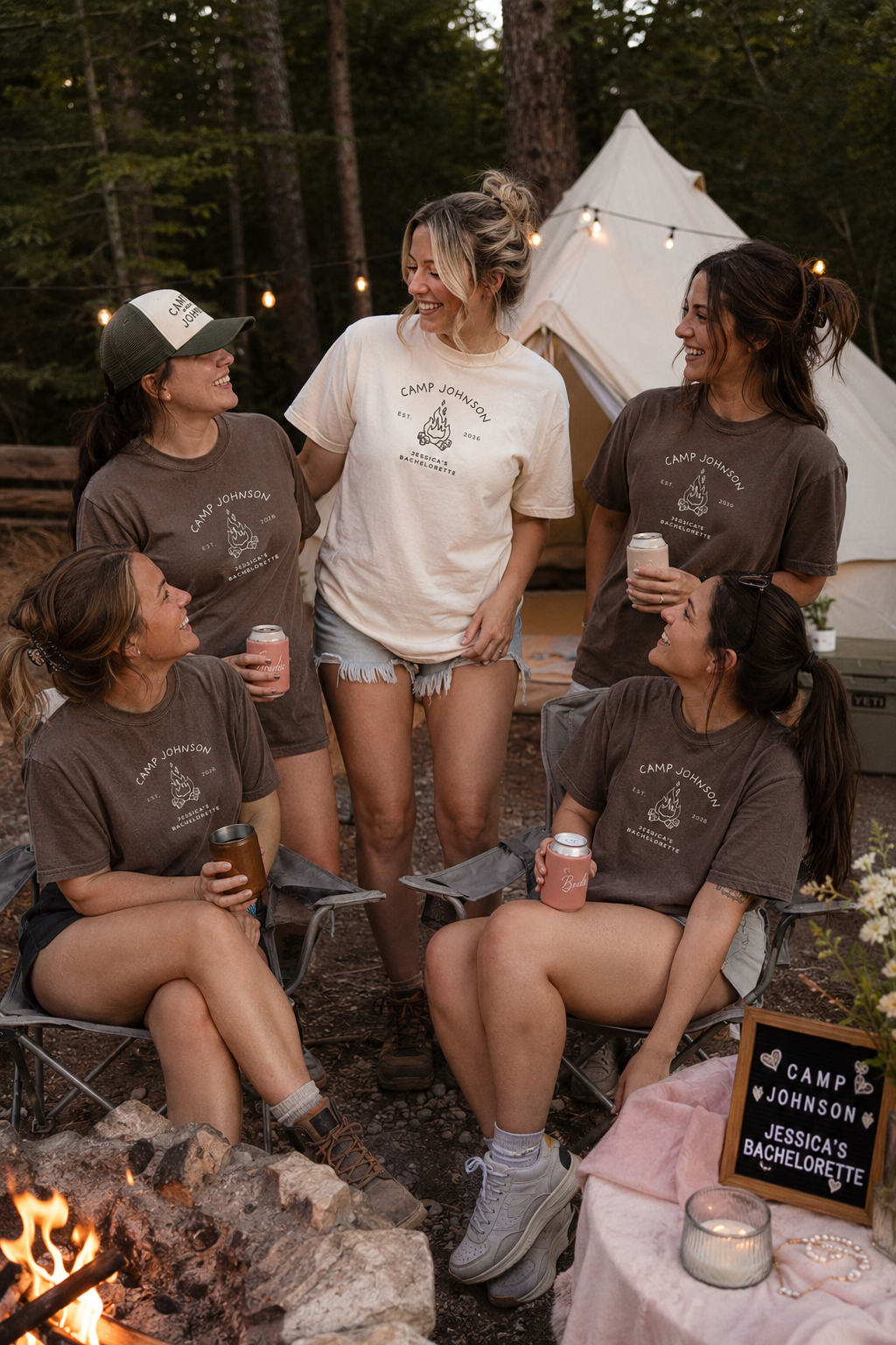 Cozy Camp Bachelorette Shirt - Custom Bride Crew Tee