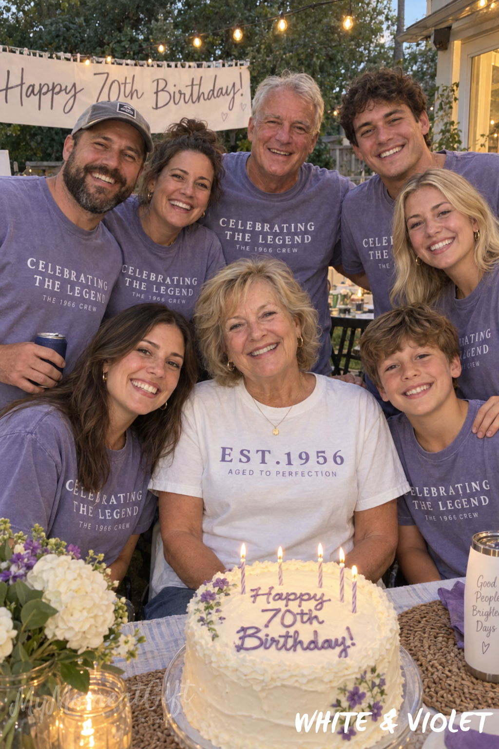 70th Birthday Shirts for Family – Est. 1956 Birthday Girl & Celebrating the Legend Crew Tees