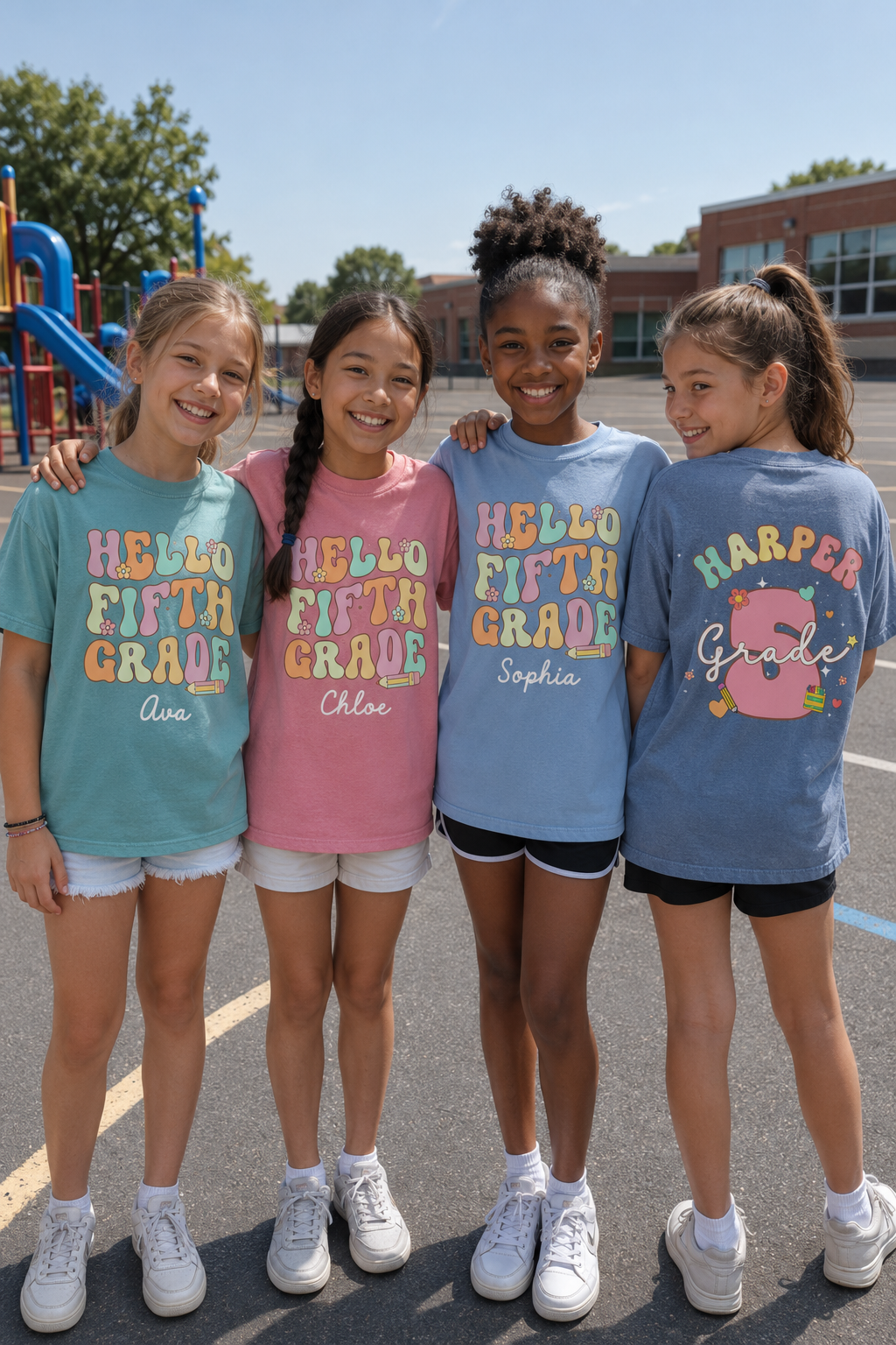 Personalized 5th Grade Shirt for Girls | Hello Fifth Grade Comfort Colors Tee | Custom Name Back to School Shirt