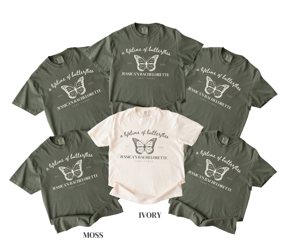 A Lifetime of Butterflies Bachelorette Shirt - Personalized Bride Crew