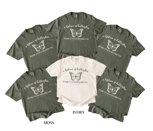 A Lifetime of Butterflies Bachelorette Shirt - Personalized Bride Crew