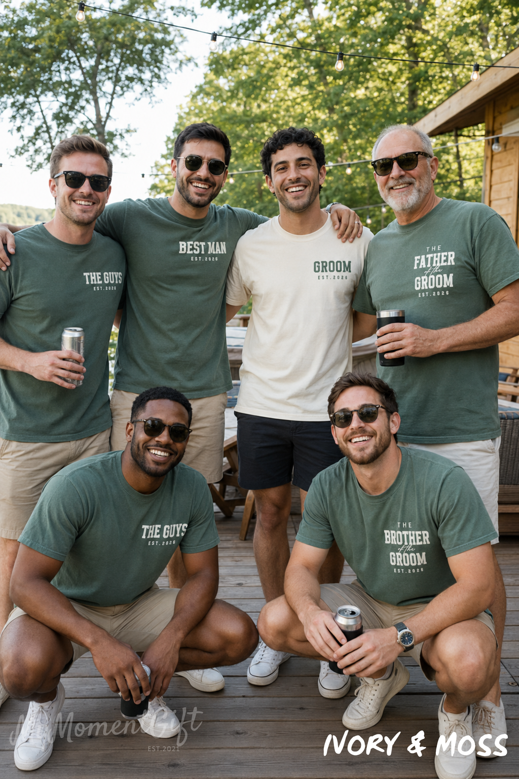 Matching Bachelor Party Shirts for Groom, Best Man & Family