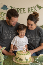 Dinosaur Birthday Family Matching Shirts - Dadasaurus Mamasaurus