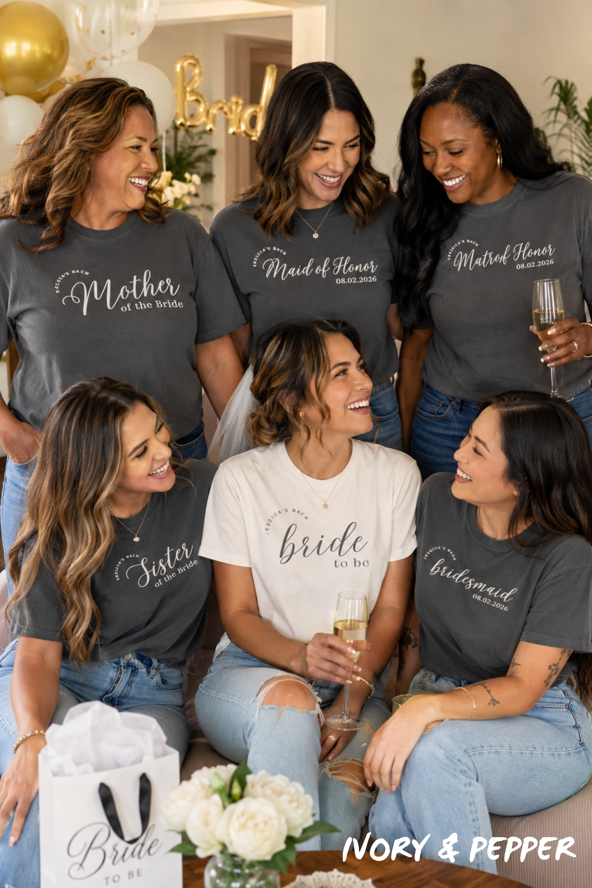 Custom Bachelorette Party Role Shirts for Bride & Wedding Crew