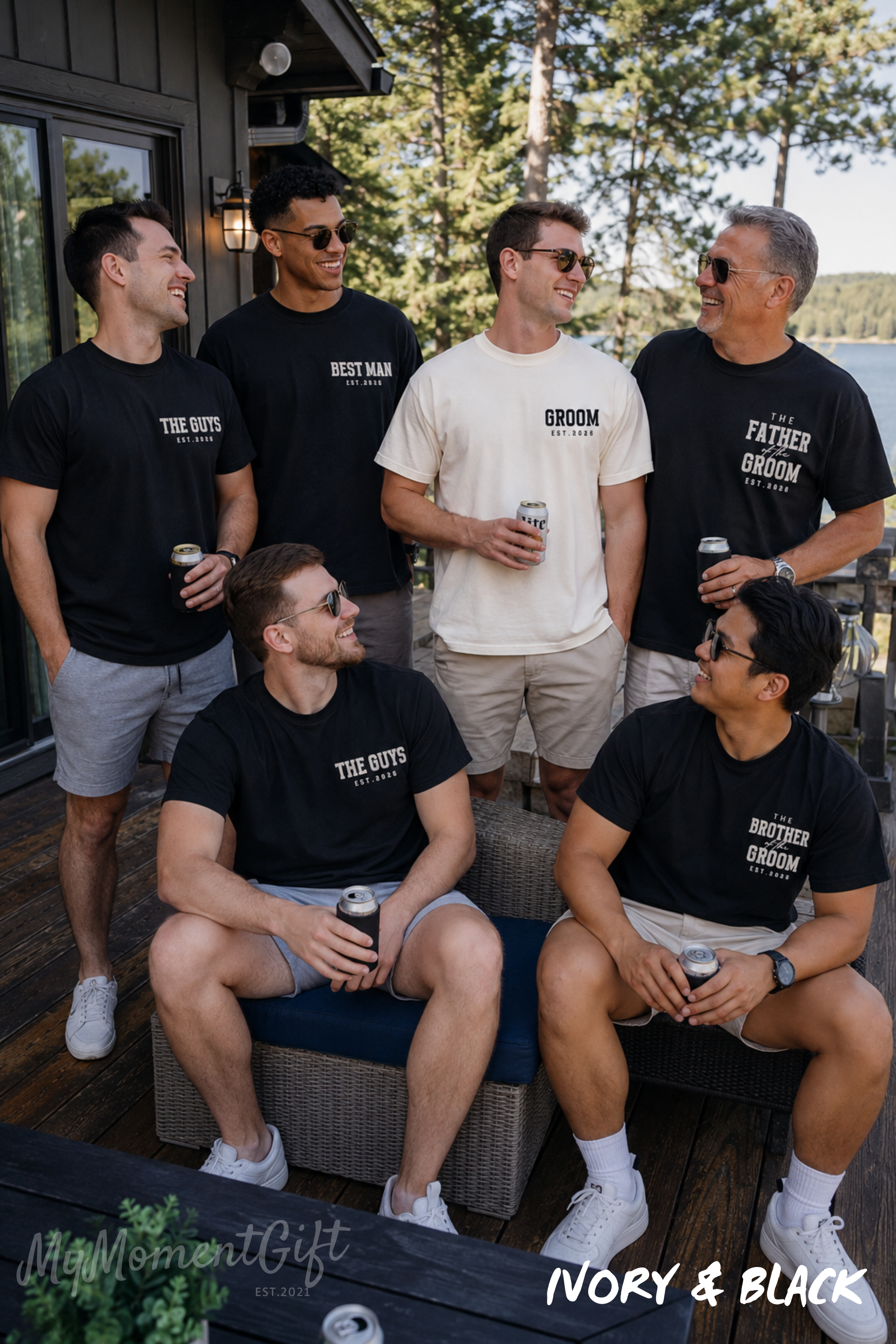 Matching Bachelor Party Shirts for Groom, Best Man & Family