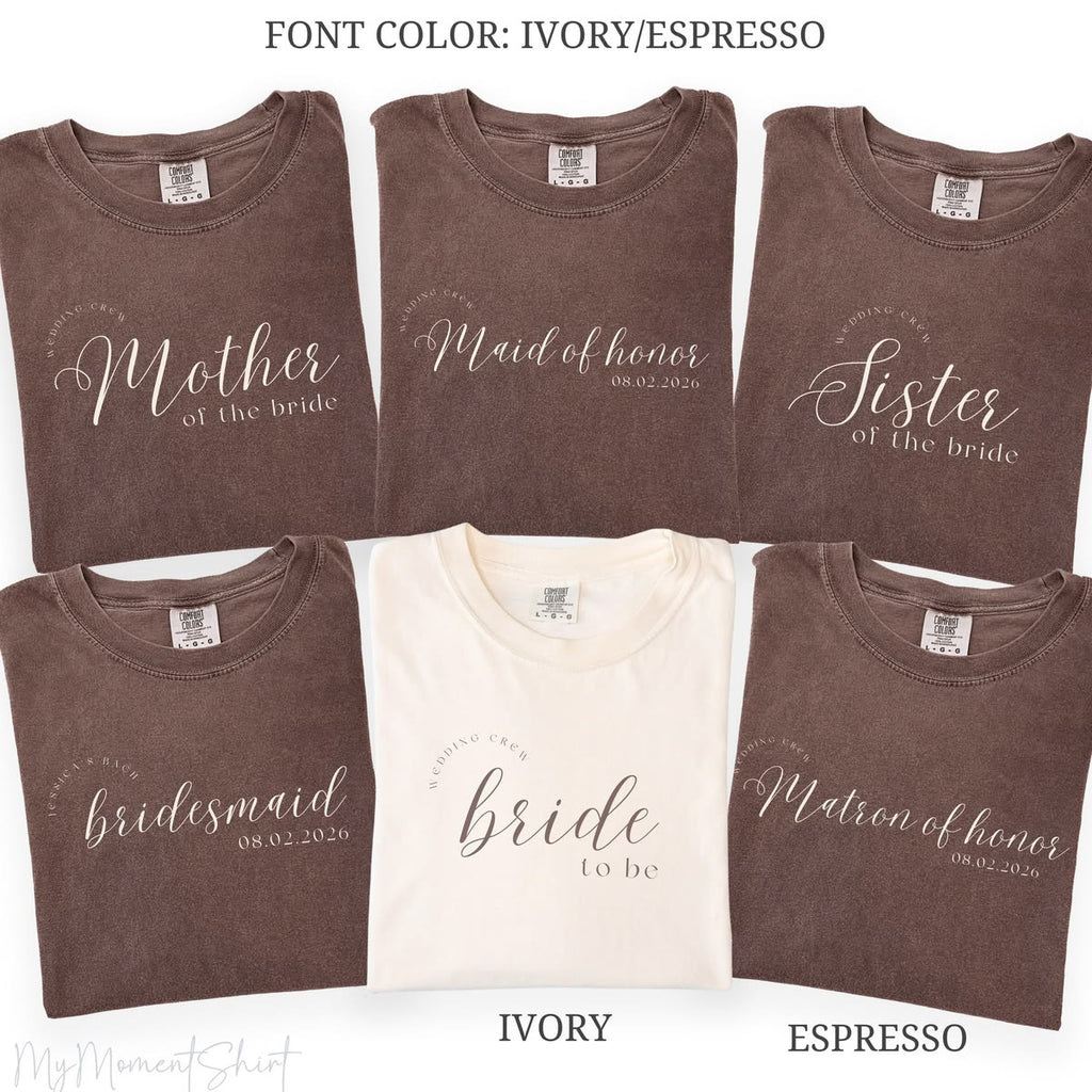 Custom Bachelorette Party Role Shirts for Bride & Wedding Crew