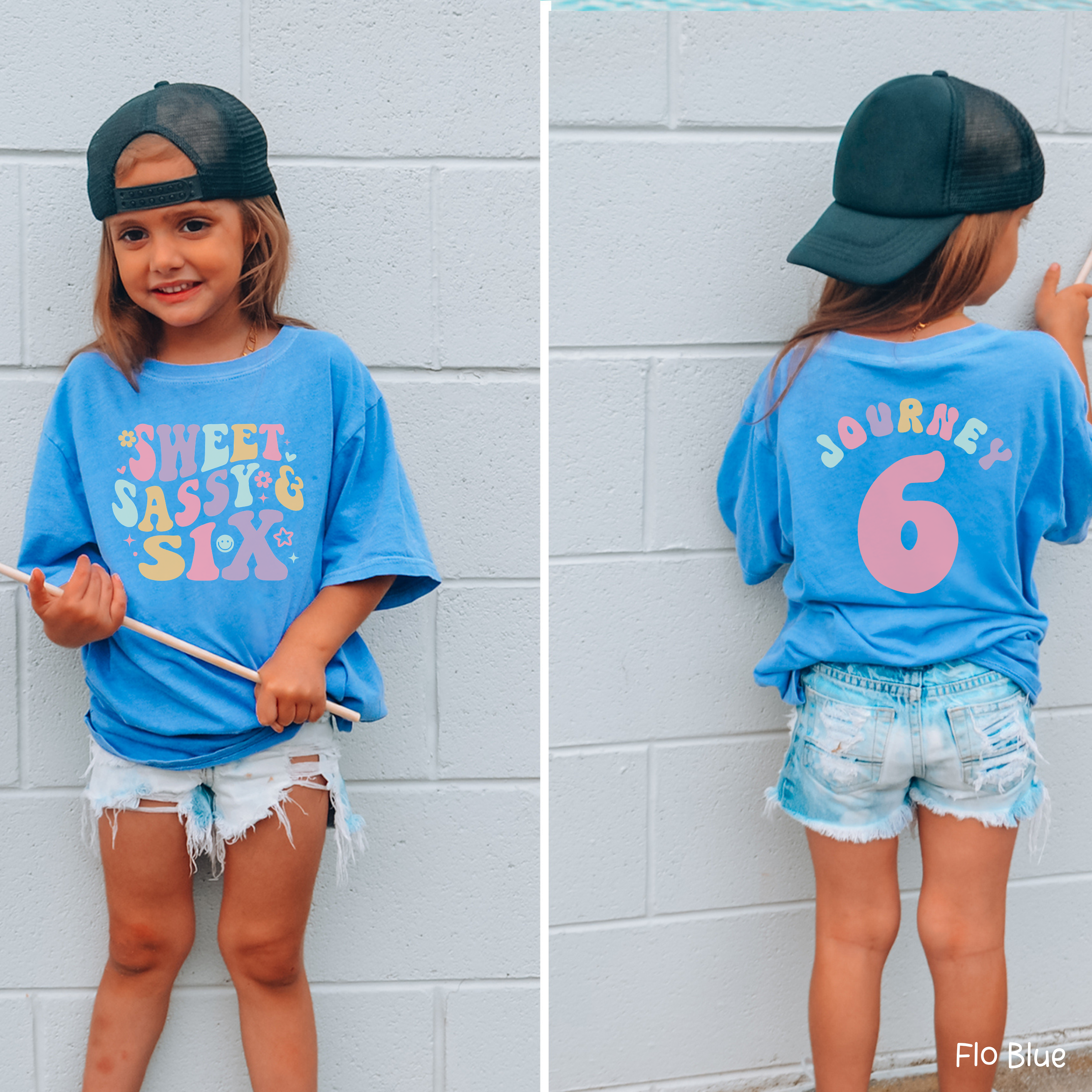 Retro Sweet Sassy Six - Custom 6th Birthday Girl Shirt - Add Kid's Name