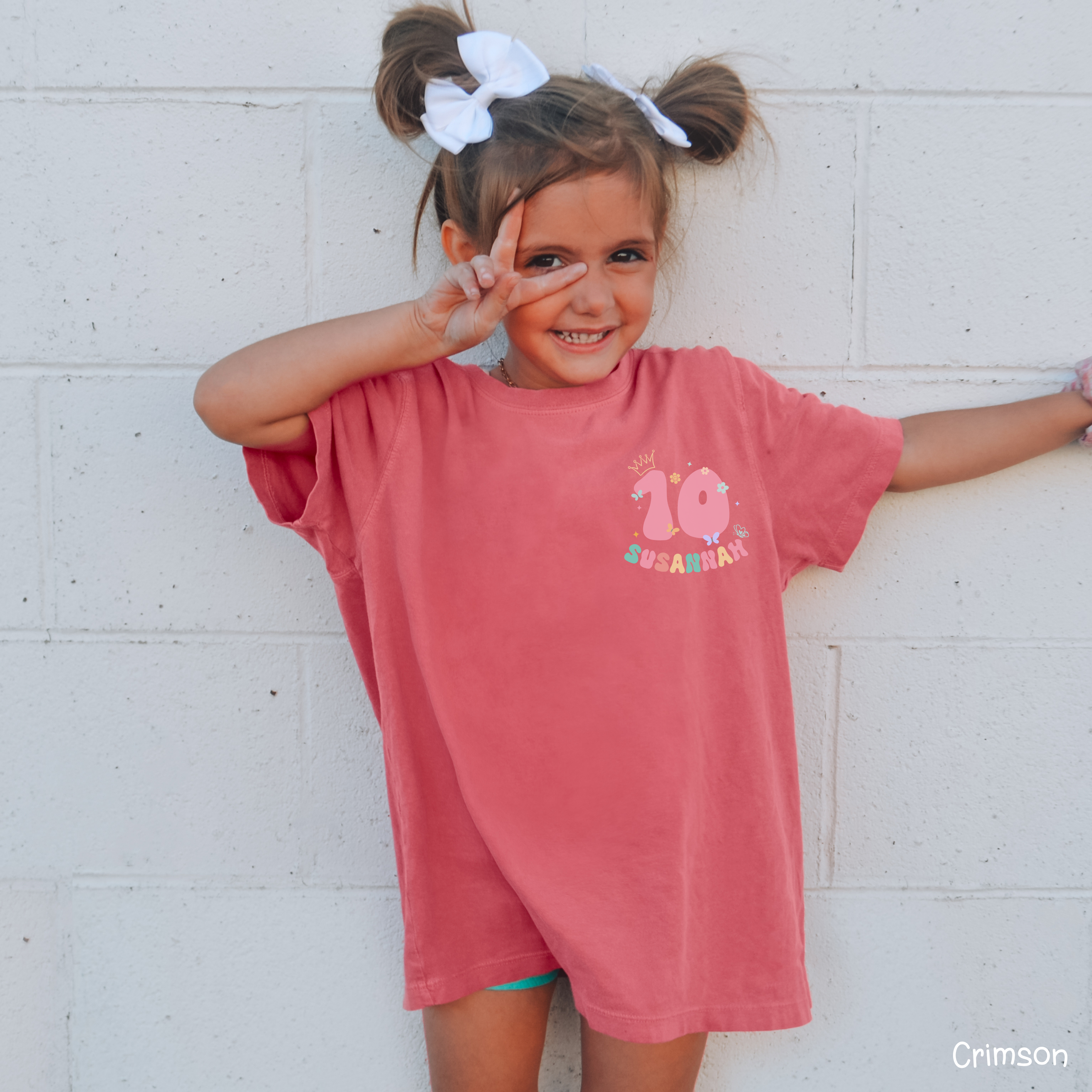 Retro In My Double Digits Era - Custom 10th Birthday Girl Shirt - Add Kid's Name