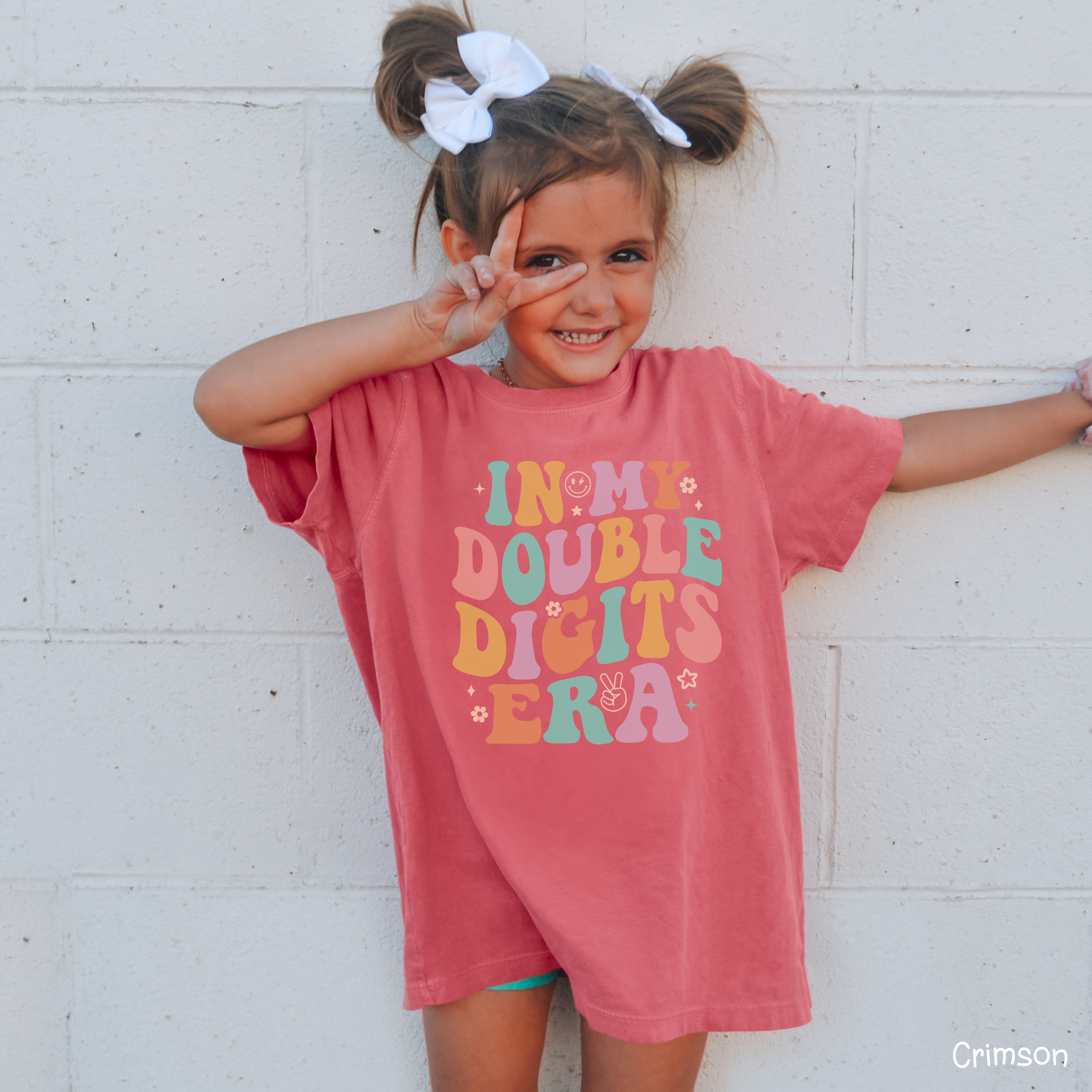 Retro In My Double Digits Era - Custom 10th Birthday Girl Shirt - Add Kid's Name