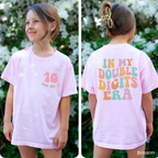 Retro In My Double Digits Era - Custom 10th Birthday Girl Shirt - Add Kid's Name