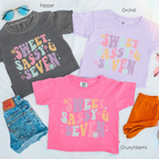 Retro Sweet Sassy Seven - Custom 7th Birthday Girl Shirt - Add Kid's Name