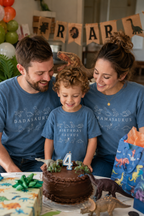 Dinosaur Birthday Family Matching Shirts - Dadasaurus Mamasaurus