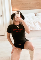 Sounds Gay I'm In Shirt | Pride LGBTQ Y2K Baby Tee