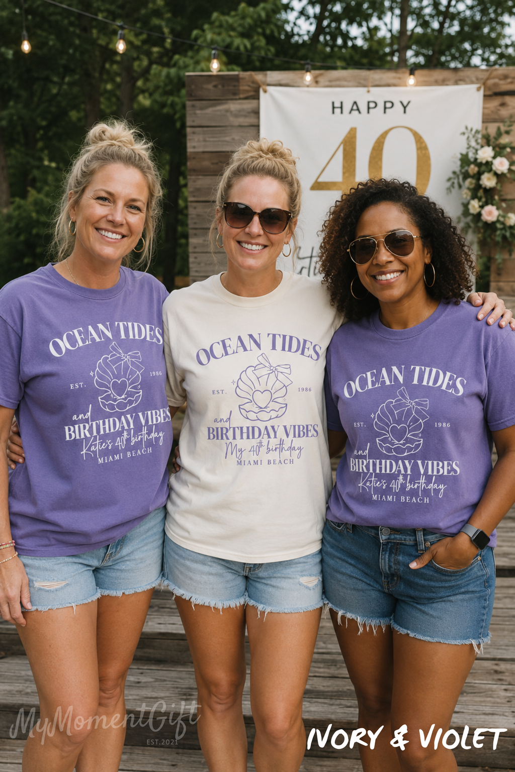 Ocean Tides Beach Birthday Girls Trip Shirts
