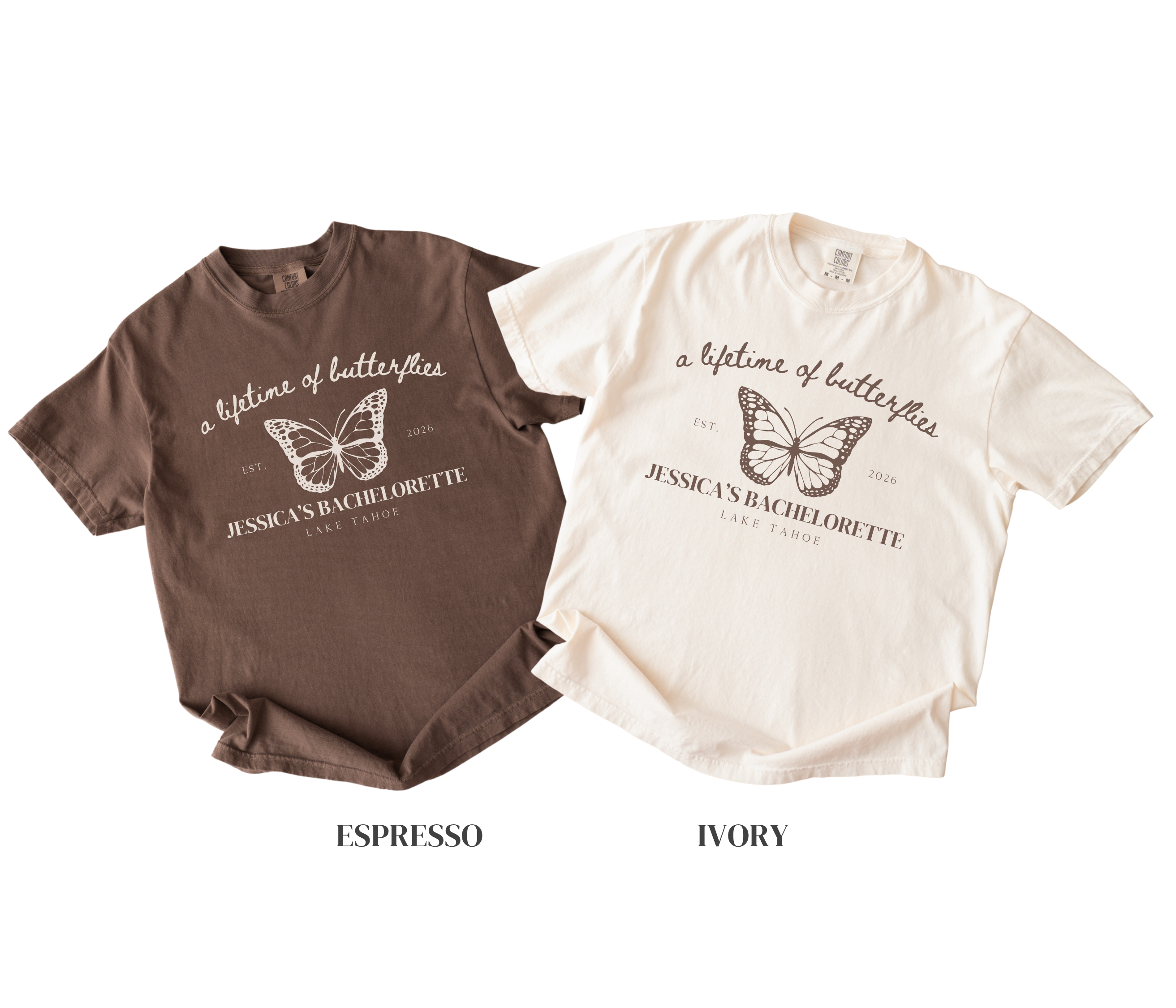 A Lifetime of Butterflies Bachelorette Shirt - Personalized Bride Crew