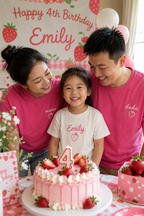 Strawberry Birthday Family Matching Shirts - Custom Mama Dada