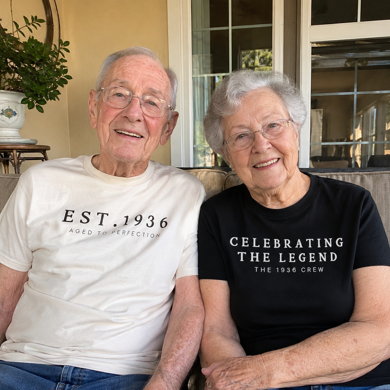 Custom 90th Birthday Family Shirts | EST 1936 Birthday Shirt | Celebrating The Legend 1936 Crew Shirts