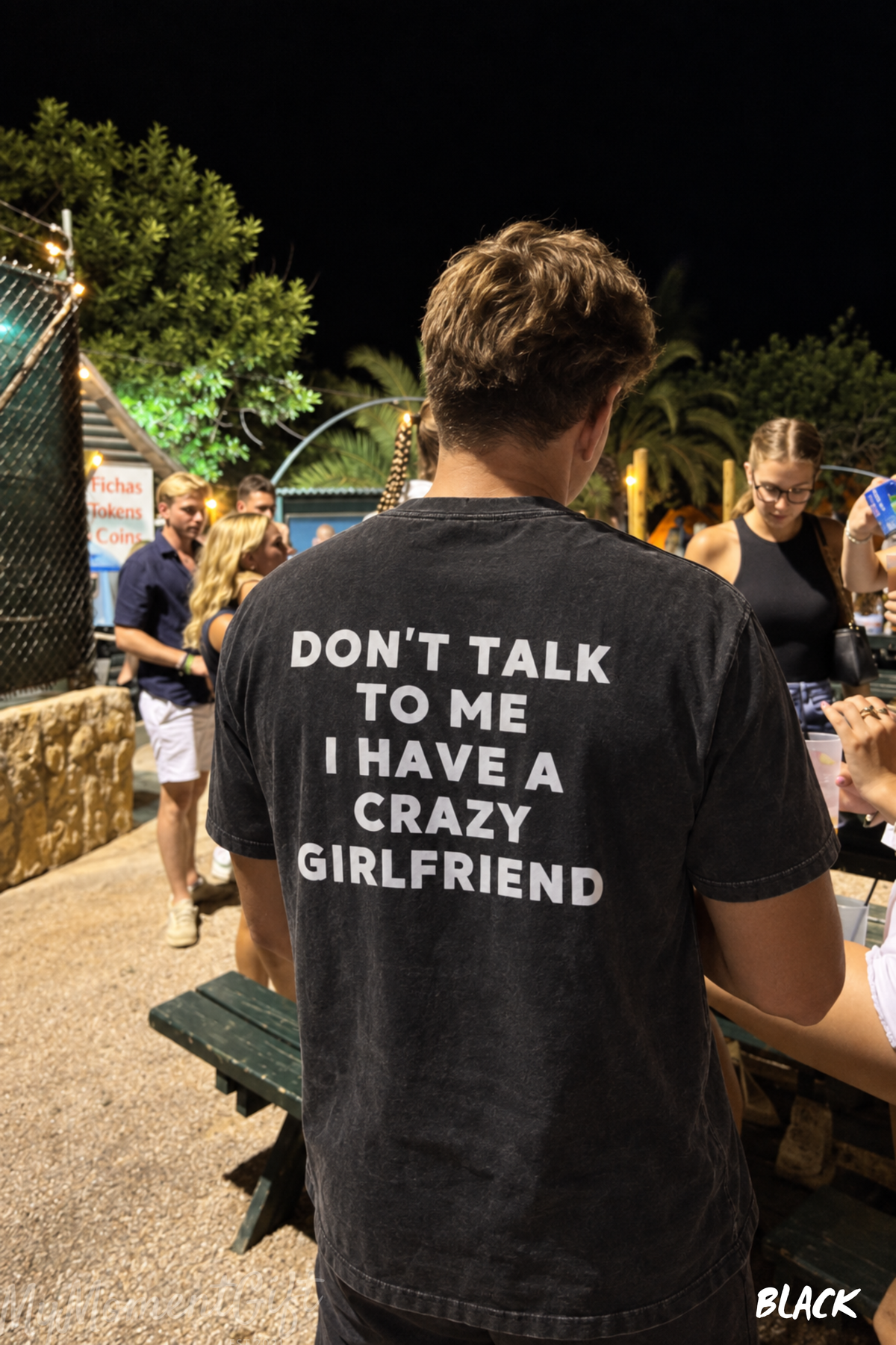 Don't Talk to Me I Have a Crazy Girlfriend Shirt – Funny Boyfriend Back Print Tee