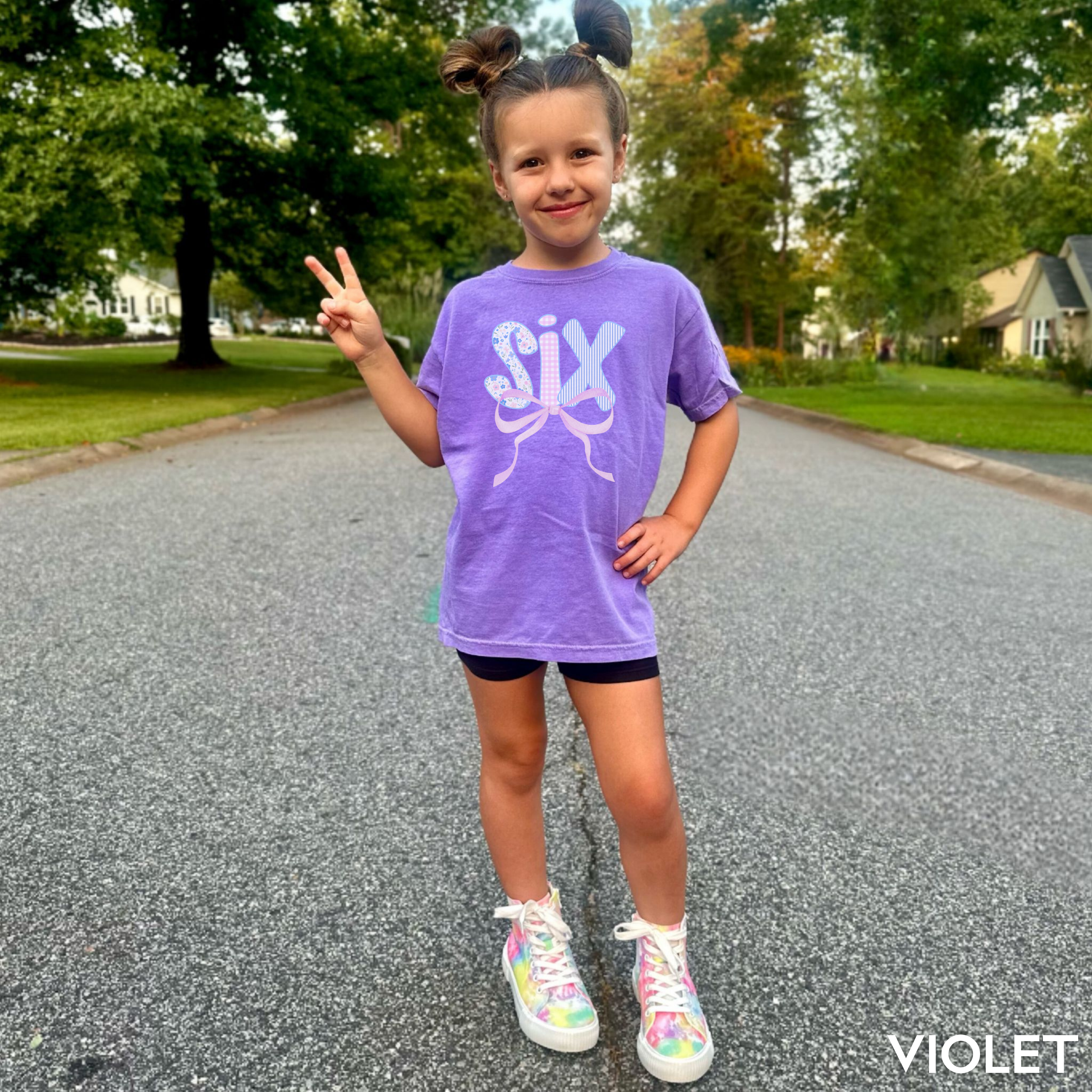 Six Birthday Girl Shirt With Ribbon, 6th Birthday Shirt, In My Six Era Birthday Tee