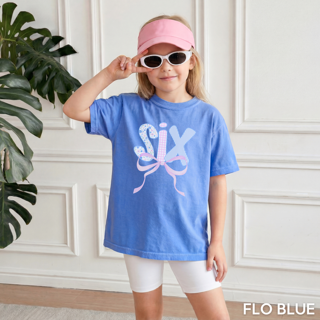 Six Birthday Girl Shirt With Ribbon, 6th Birthday Shirt, In My Six Era Birthday Tee