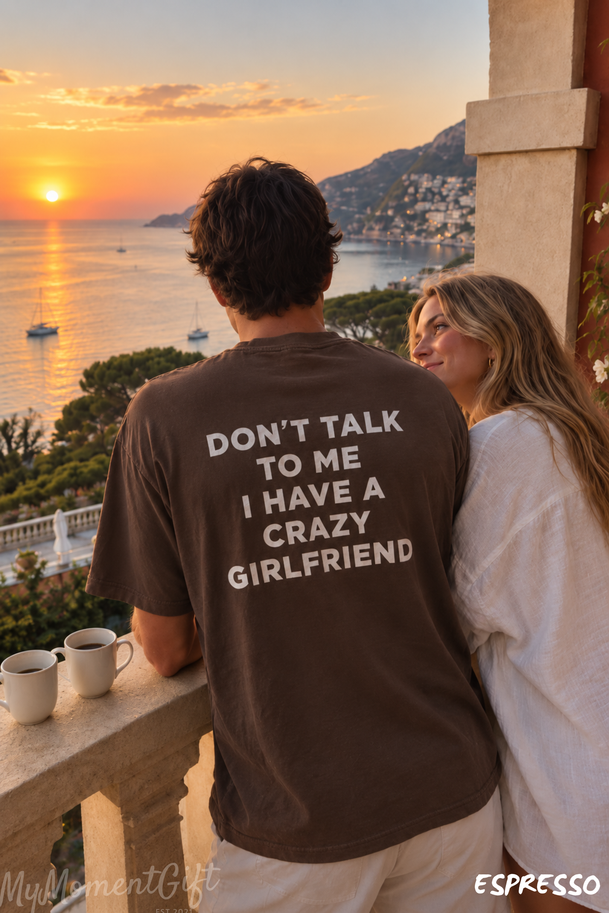 Don't Talk to Me I Have a Crazy Girlfriend Shirt – Funny Boyfriend Back Print Tee