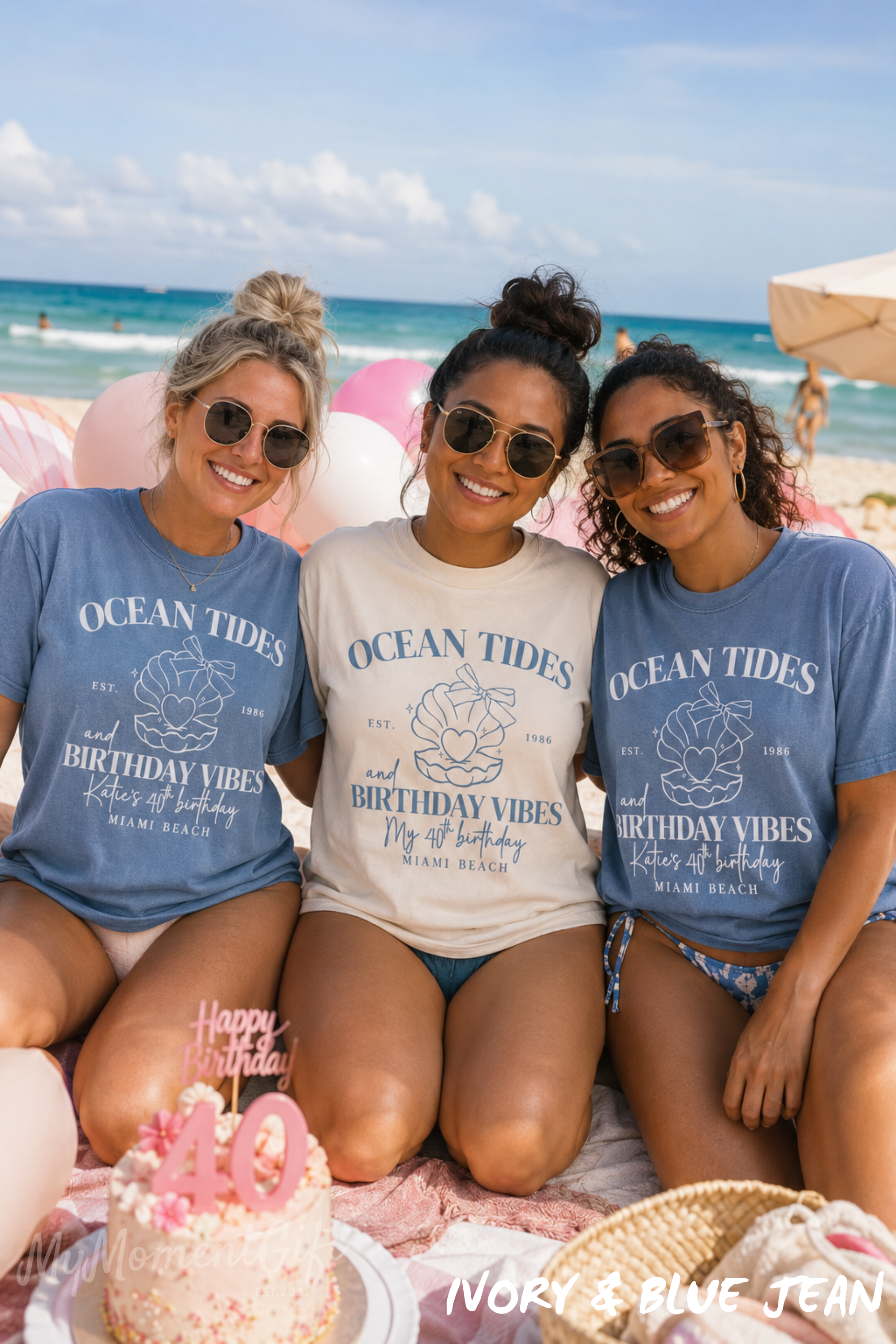 Ocean Tides Beach Birthday Girls Trip Shirts