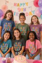 Retro In My Double Digits Era - Custom 10th Birthday Girl Shirt - Add Kid's Name