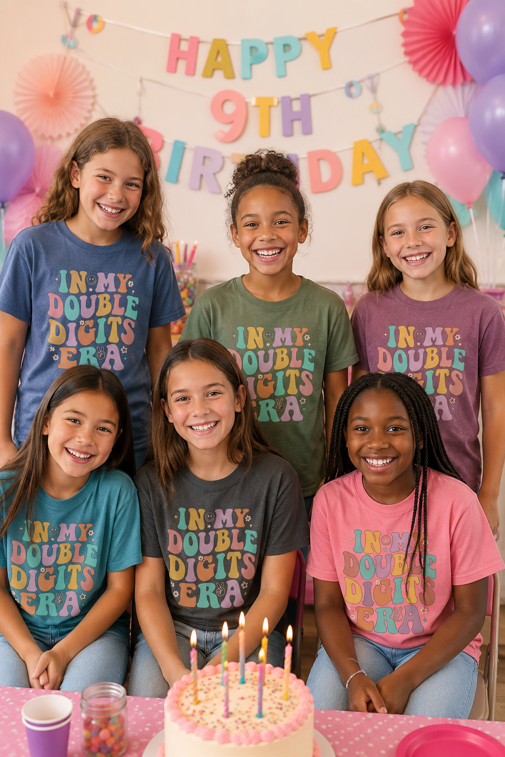 Retro In My Double Digits Era - Custom 10th Birthday Girl Shirt - Add Kid's Name