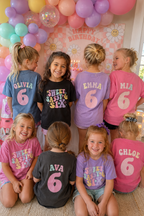 Retro Sweet Sassy Six - Custom 6th Birthday Girl Shirt - Add Kid's Name