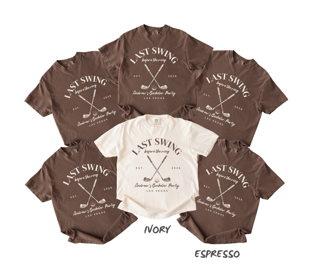 Golf Bachelor Party Shirt - Last Swing Before the Ring Groom Crew