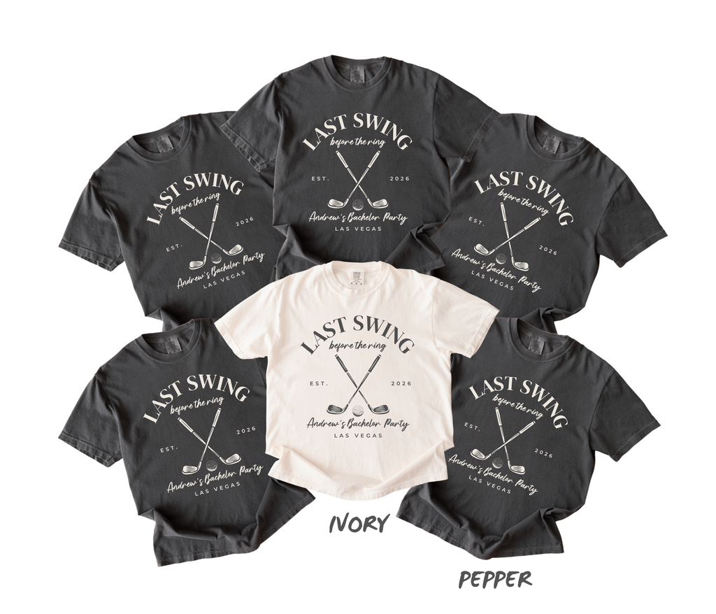 Golf Bachelor Party Shirt - Last Swing Before the Ring Groom Crew
