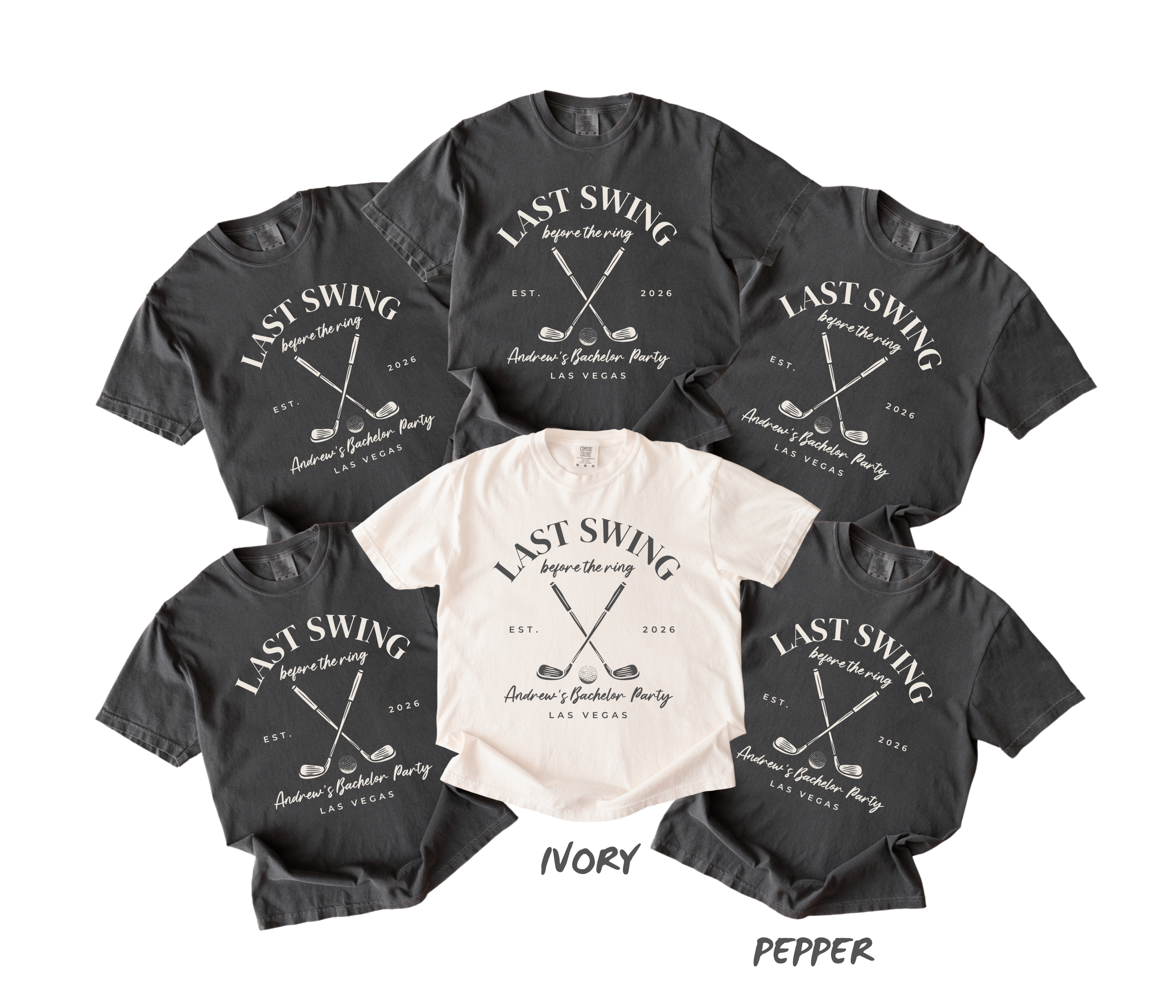 Golf Bachelor Party Shirt - Last Swing Before the Ring Groom Crew
