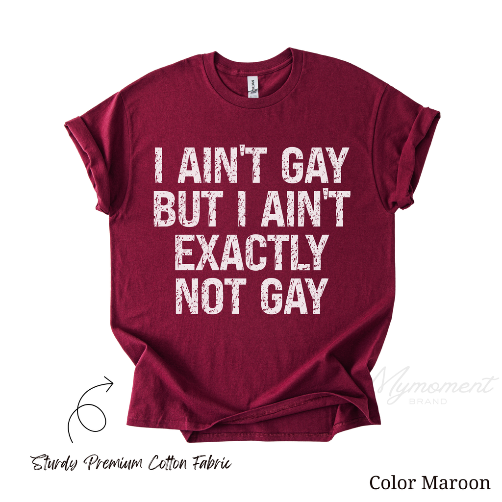 LGBT Funny Shirt - I ain't gay but I ain't exactly not gay