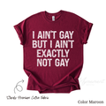 LGBT Funny Shirt - I ain't gay but I ain't exactly not gay