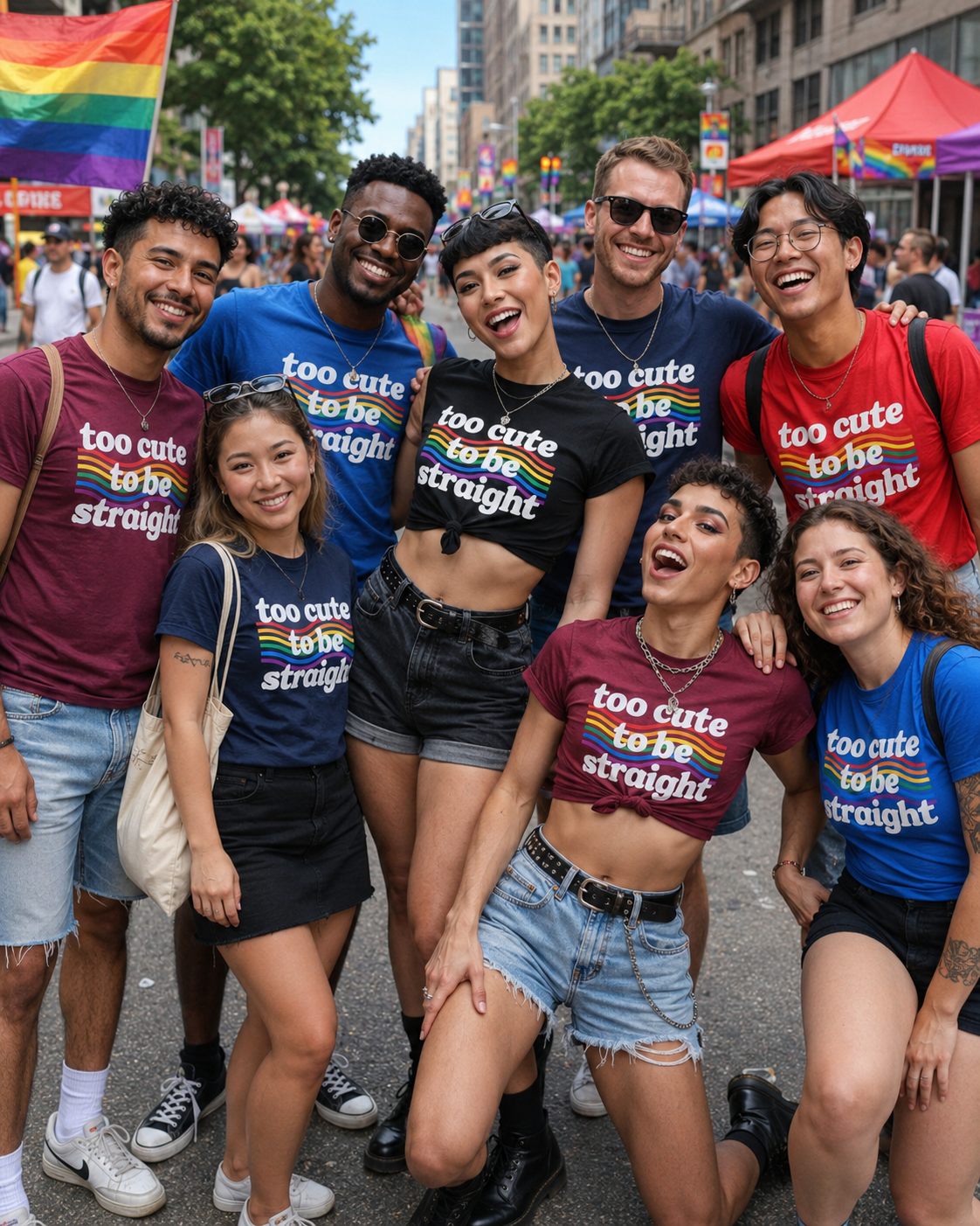 Too Cute To Be Straight Shirt | LGBTQ Pride Month Shirt