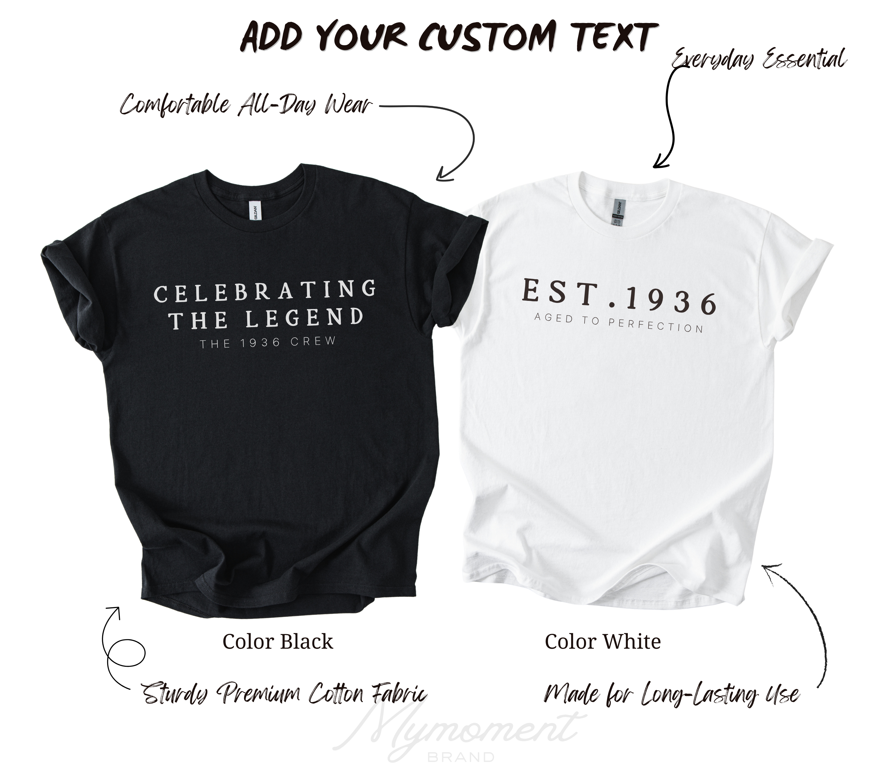 Custom 90th Birthday Family Shirts | EST 1936 Birthday Shirt | Celebrating The Legend 1936 Crew Shirts