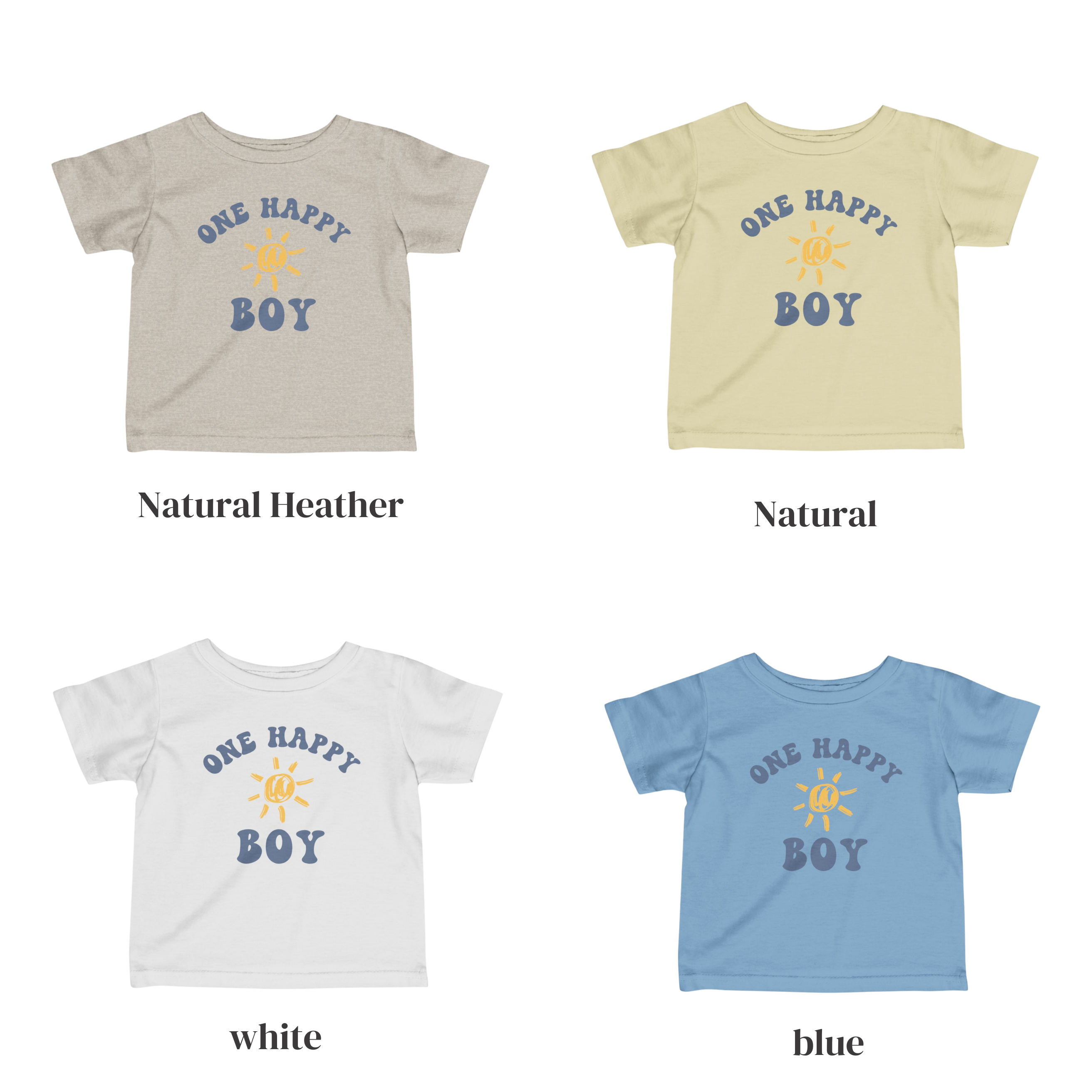 Custom One Happy Boy Birthday Baby T-Shirt | Sun First Birthday Outfits | Sunshine Birthday Theme | First Trip Around The Sun Birthday Outfit