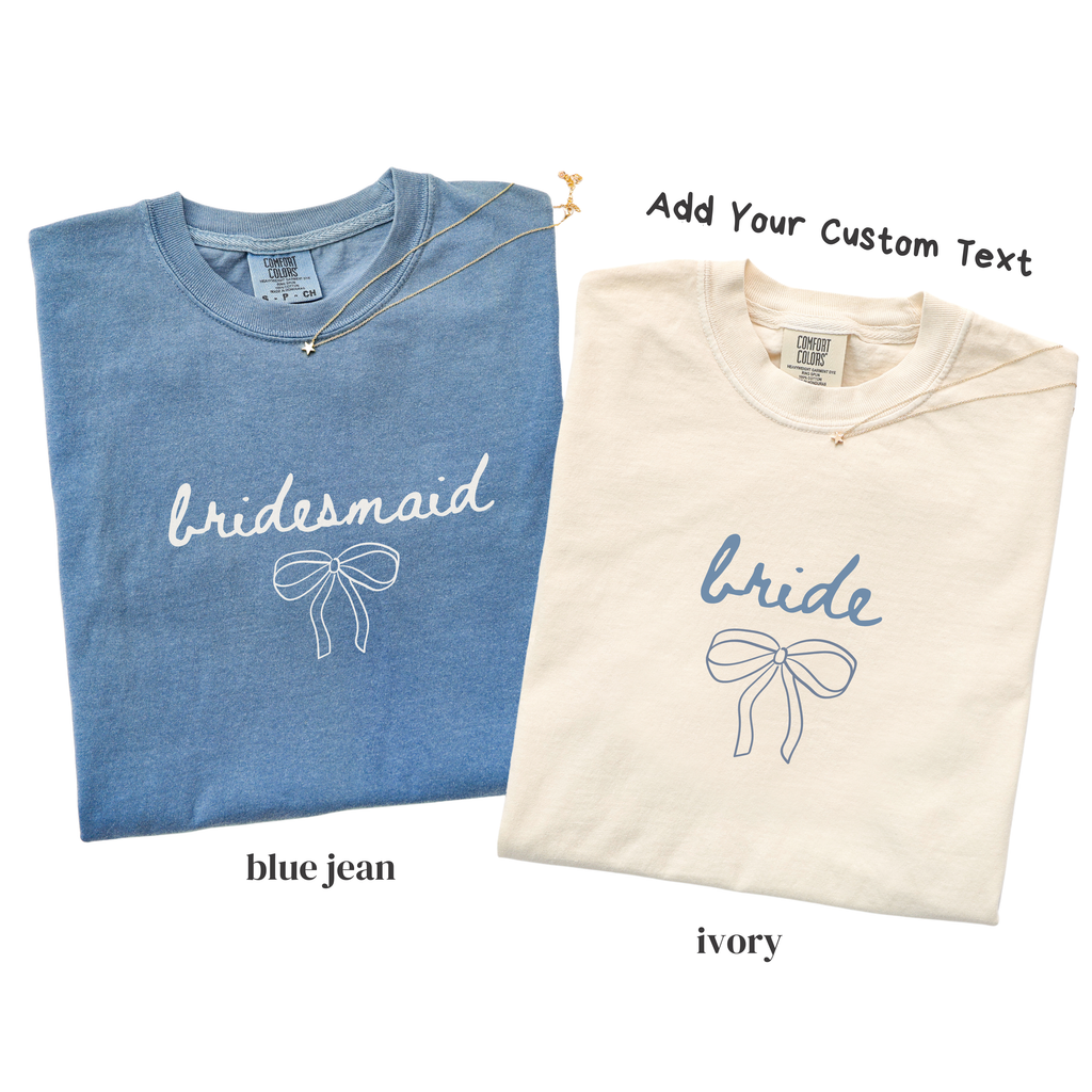Bow Bridal Party Shirts - Bride Bridesmaid Maid of Honor Tee