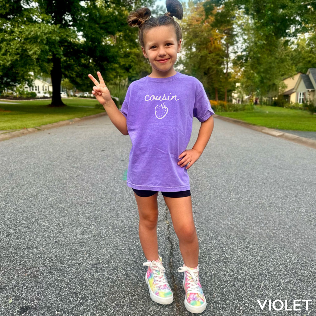Kid Strawberry Birthday Family Matching Shirts - Custom Text