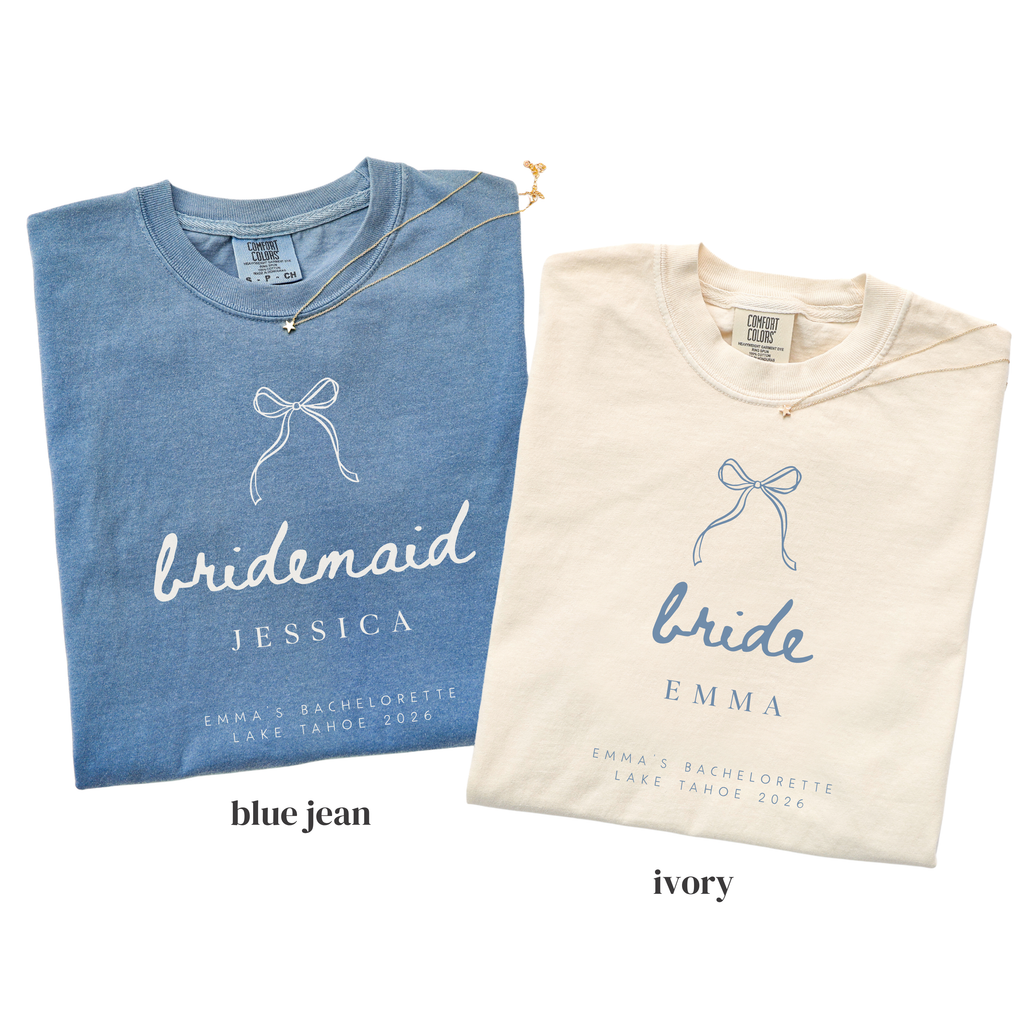 Custom Bridal Party Shirts - Bride, Bridesmaid, Maid of Honor