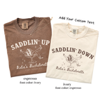 Saddlin' Up Settlin' Down Last Rodeo Bachelorette Party Shirt