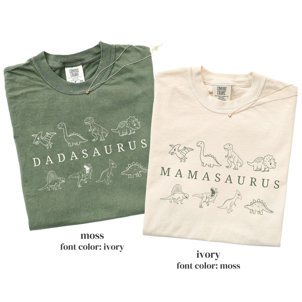 Dinosaur Birthday Family Matching Shirts - Dadasaurus Mamasaurus