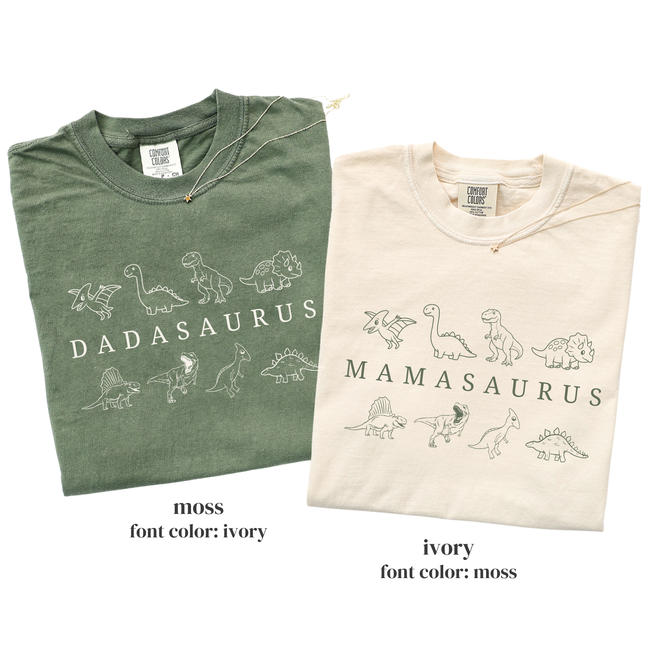 Dinosaur Birthday Family Matching Shirts - Dadasaurus Mamasaurus