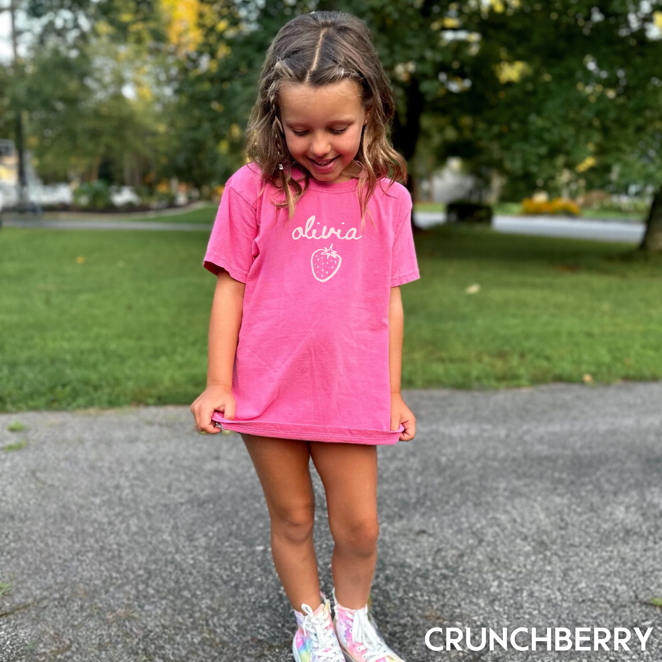 Kid Strawberry Birthday Family Matching Shirts - Custom Text